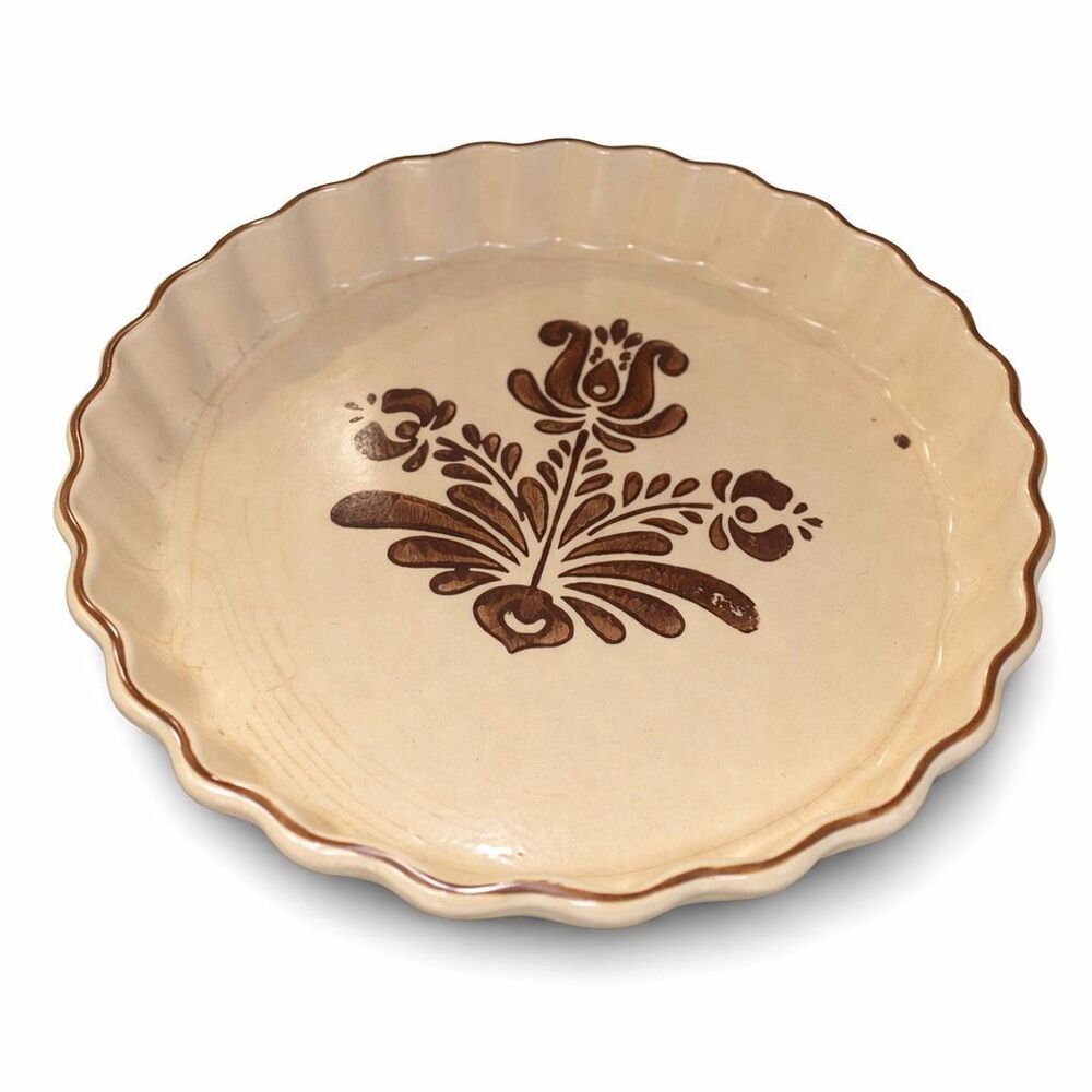 Vintage Pfaltzgraff Village pattern 233 Quiche 9" ceramic baking dish USA